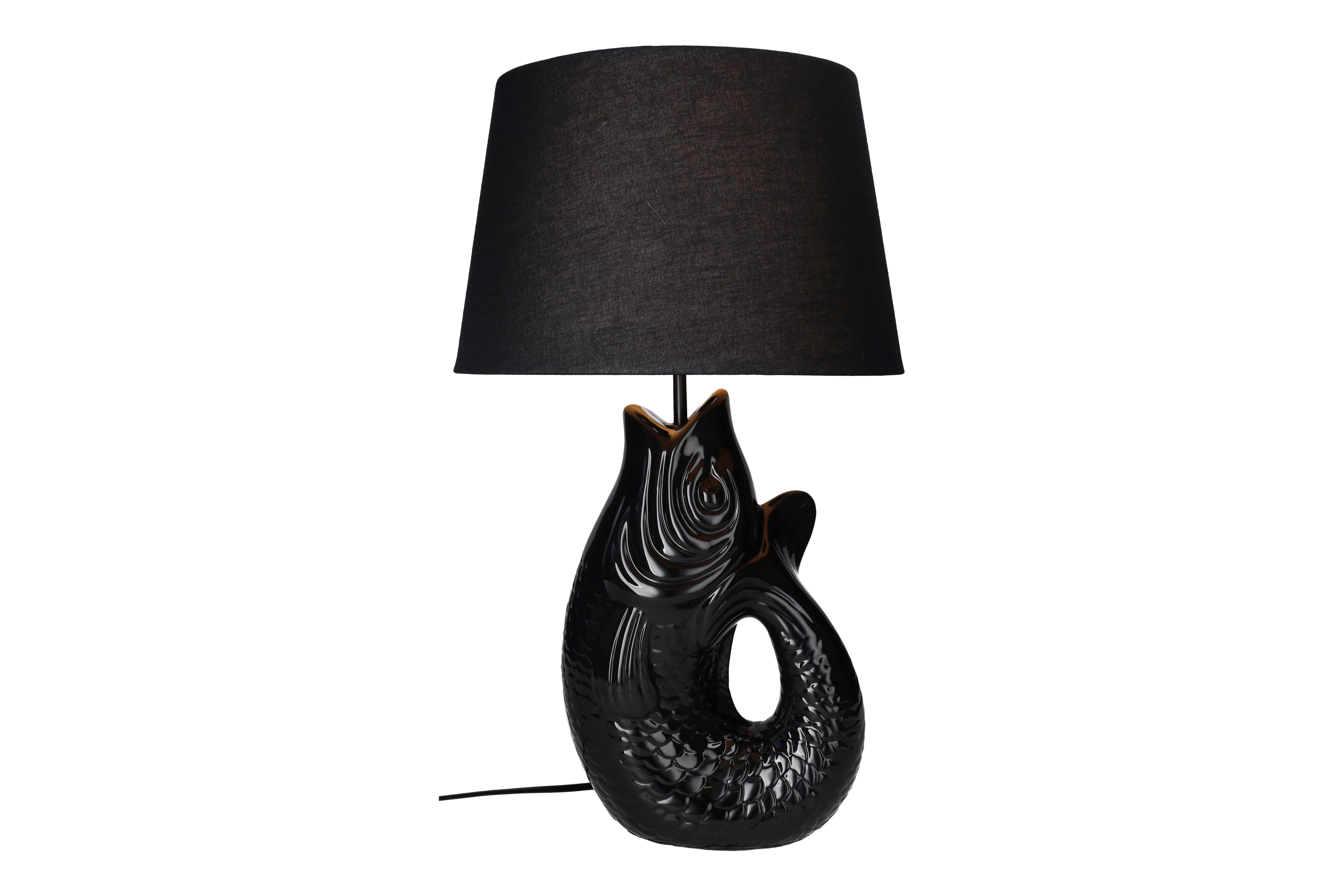 Monsieur Carafon, Fisch, Lampe, L, schwarz