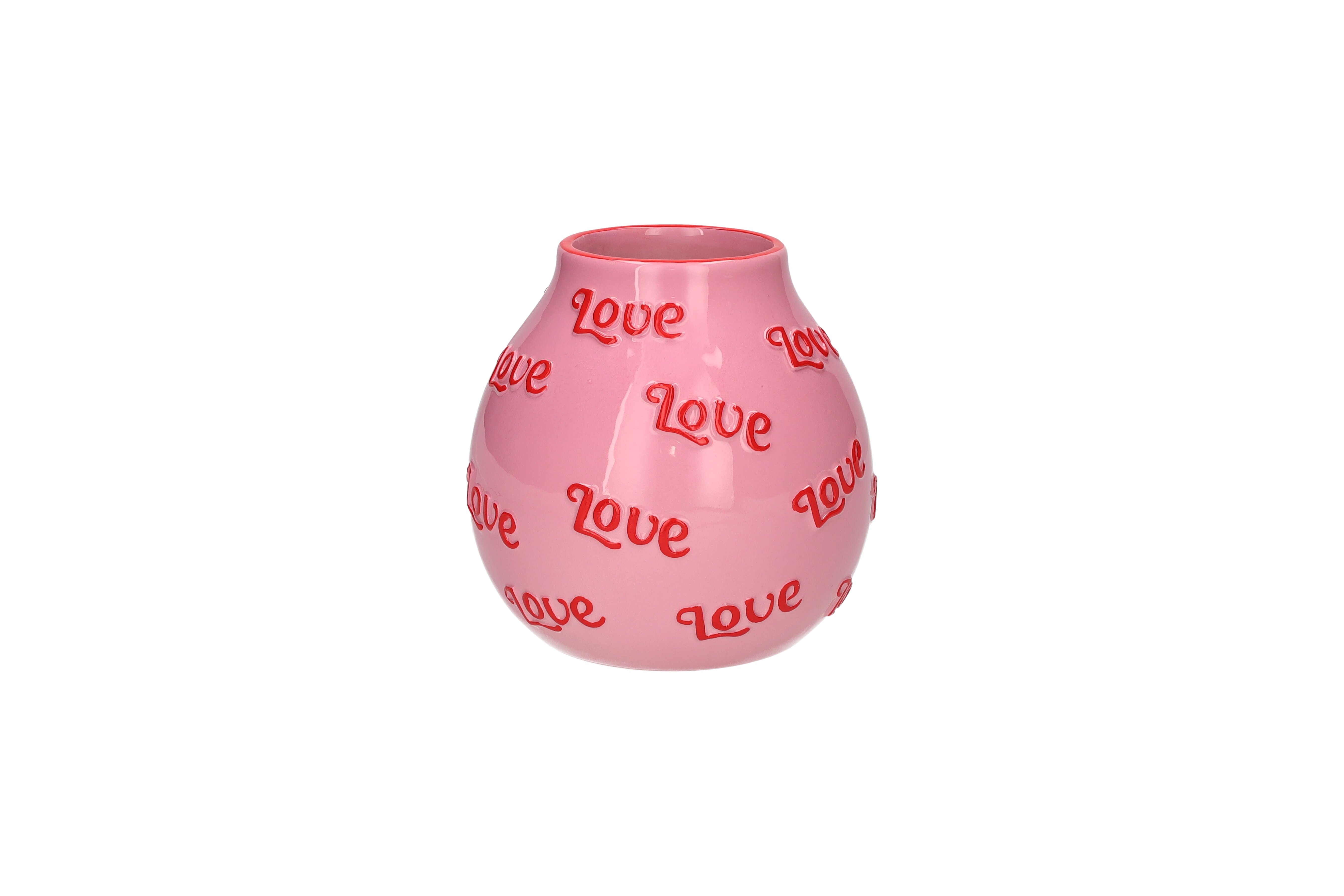 Artisan, vase, love, S, pink/red