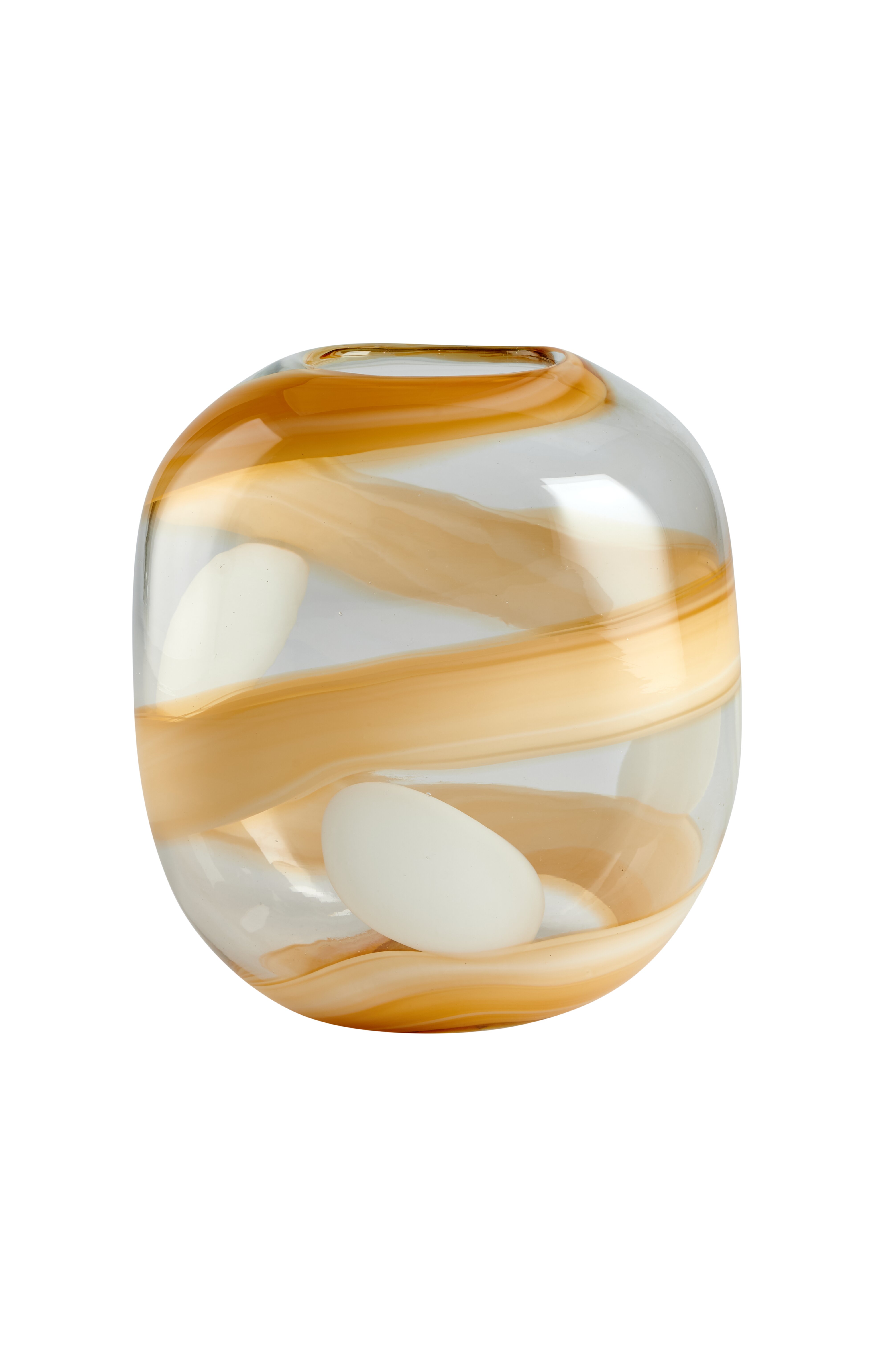 Chiffon, Vase, H21cm, transparent/amber, df