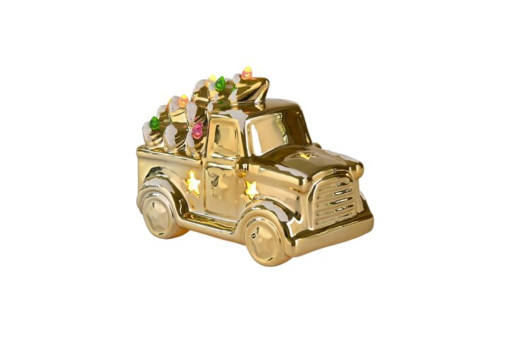 Luce, truck with led, porcelain, gold
