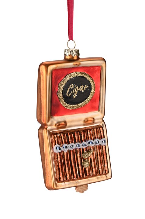 Hänger Zigarrenbox, braun/rot