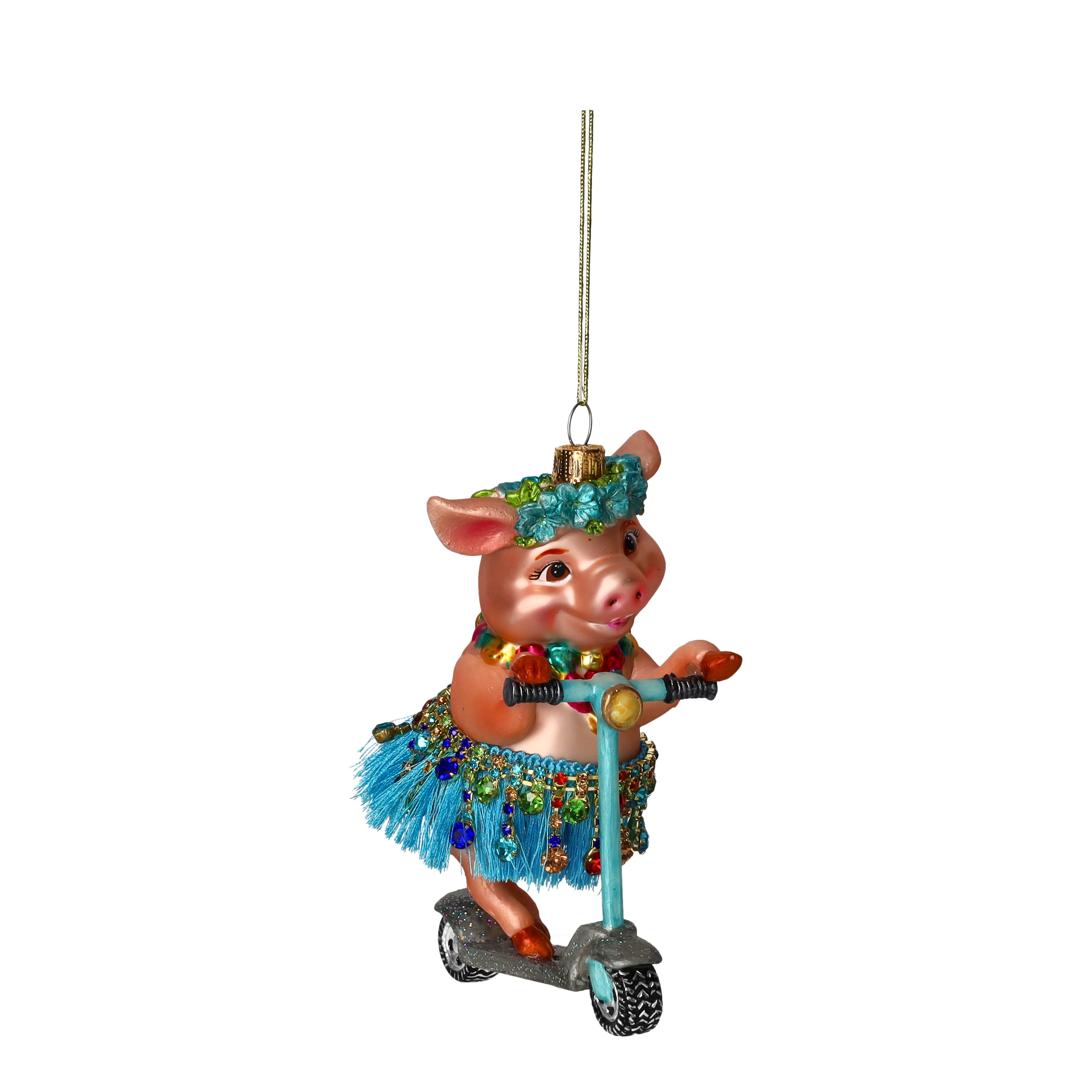 Hänger Hula Schwein auf Roller