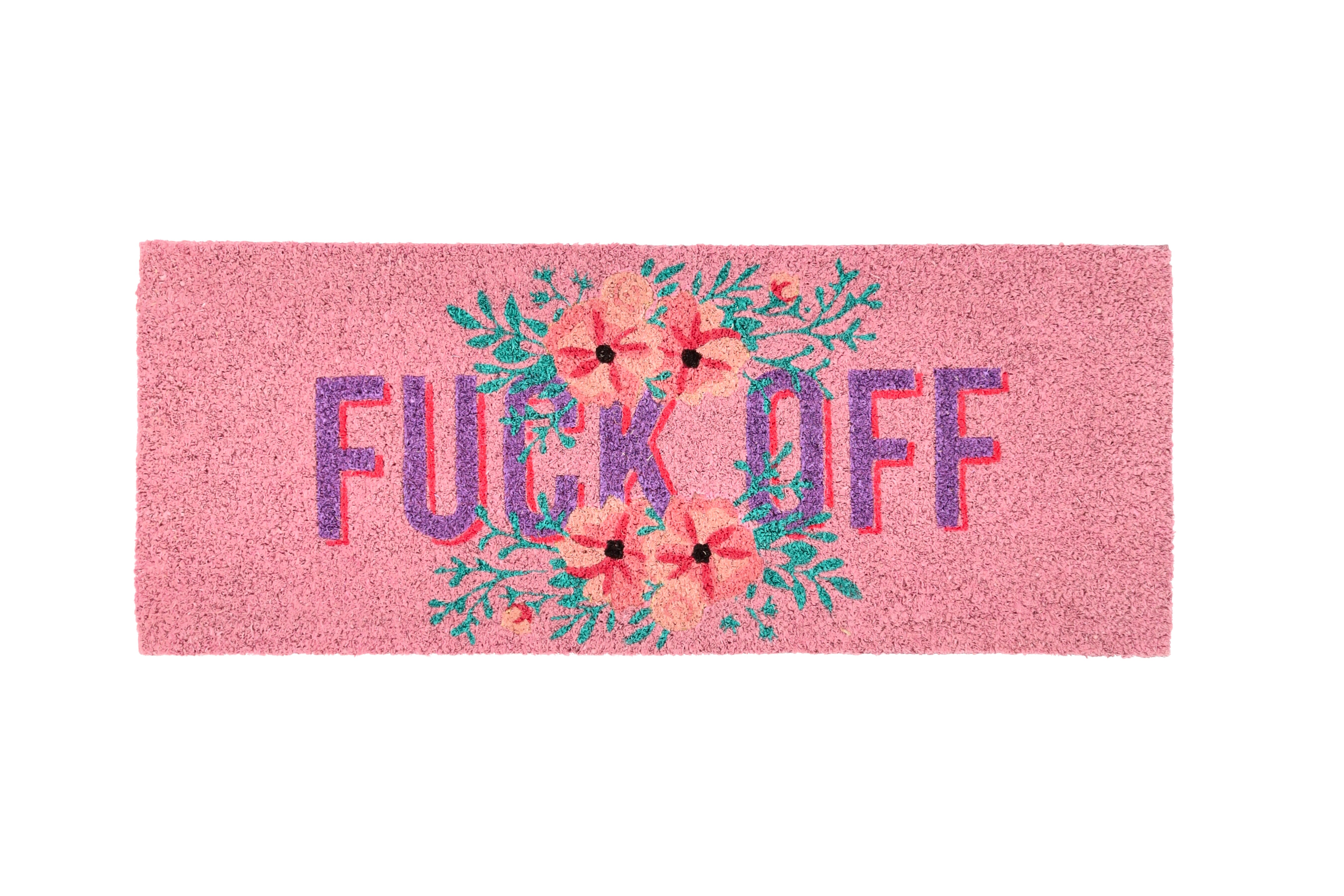 Fussmatte: Motiv: Fuck off, rosa