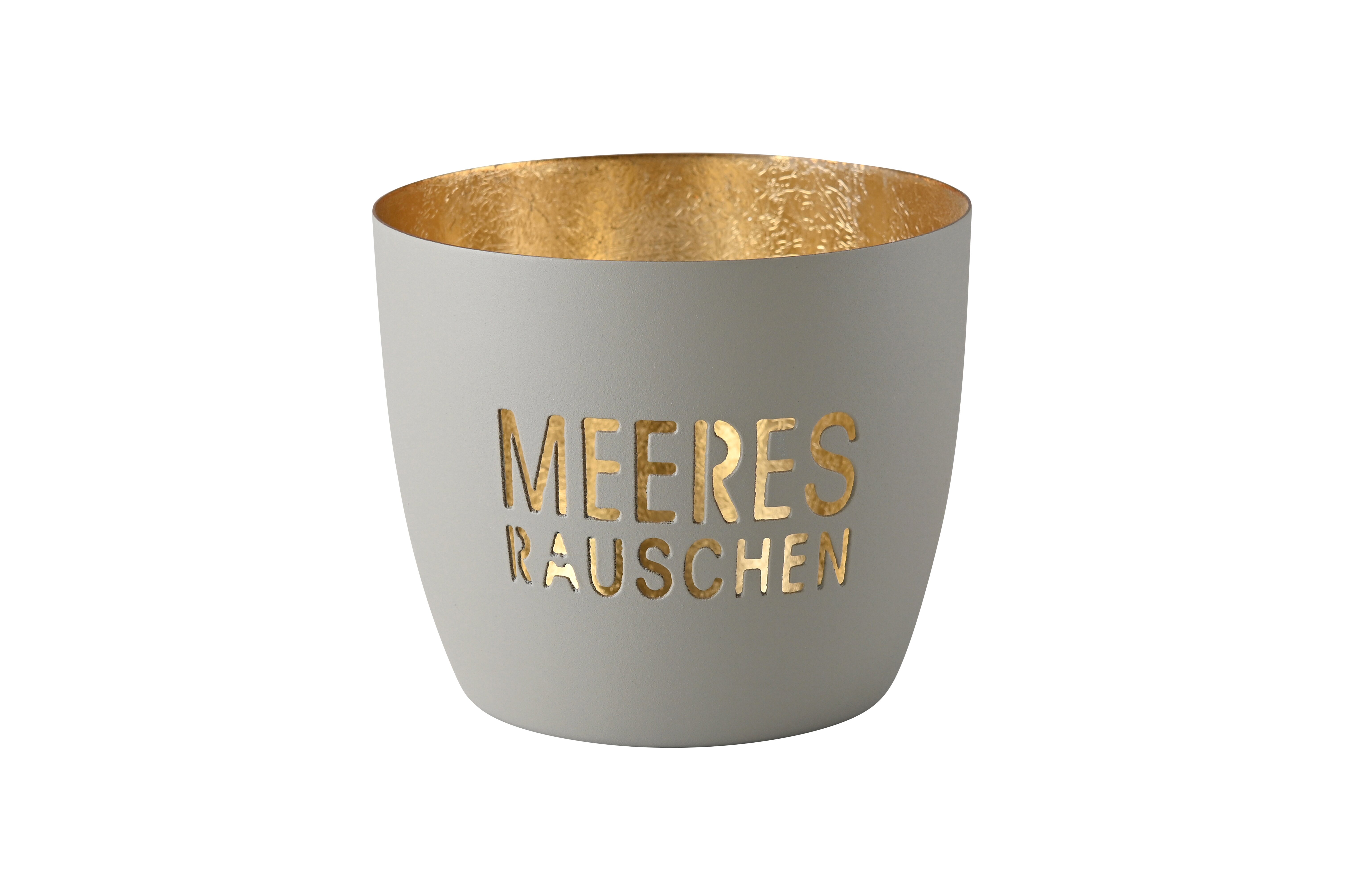 Madras, Windlicht, M, Motiv: Meeresrauschen, flannel/gold