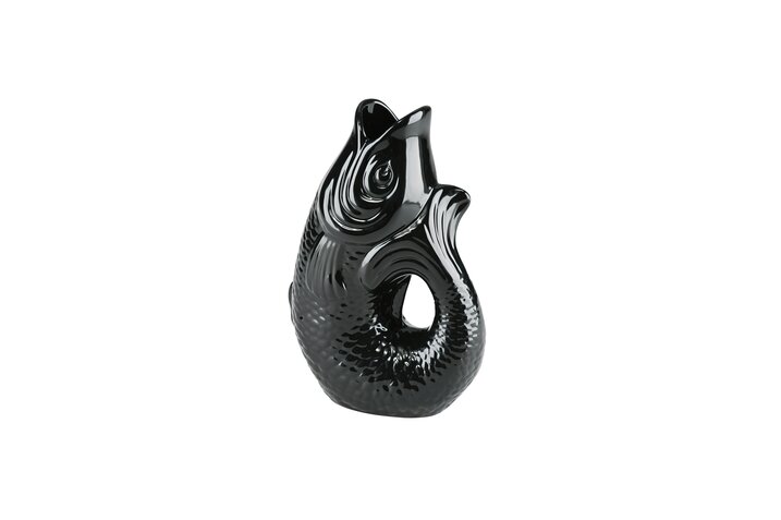 Monsieur Carafon, Fisch, Vase, S, schwarz, 1,2 Liter