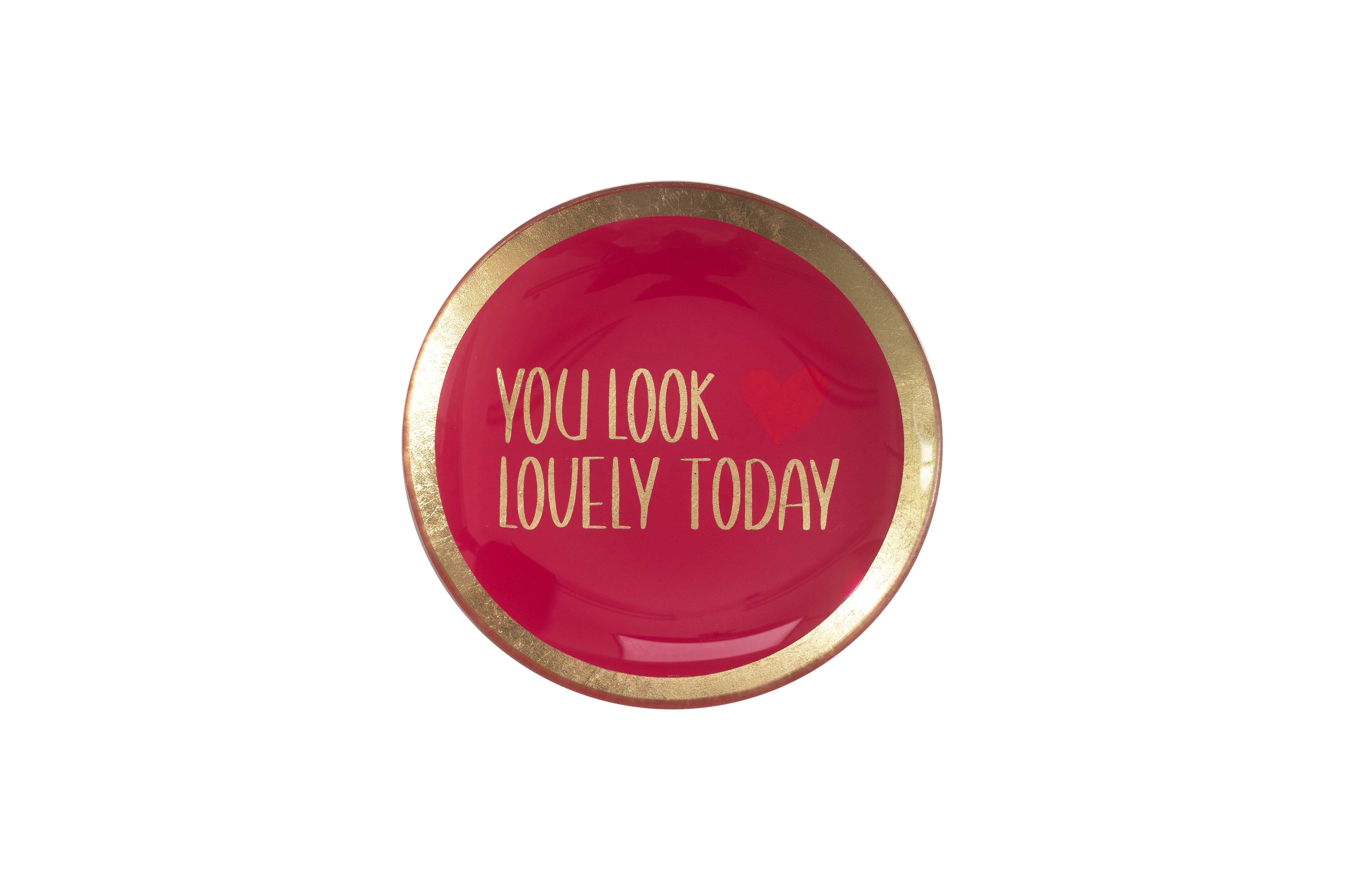 Love Plates, Glasteller S, You look lovely today, rund, pink