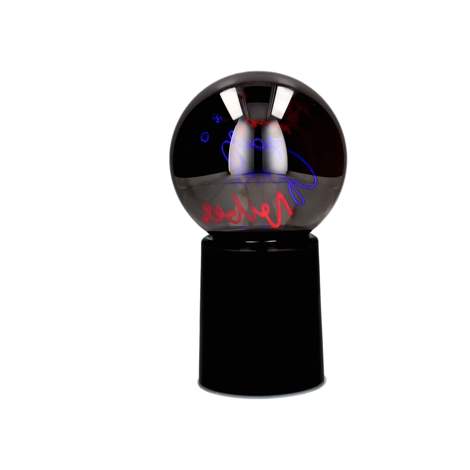 Glowmance, LED-light ball, neon light, motive: good vibes, black