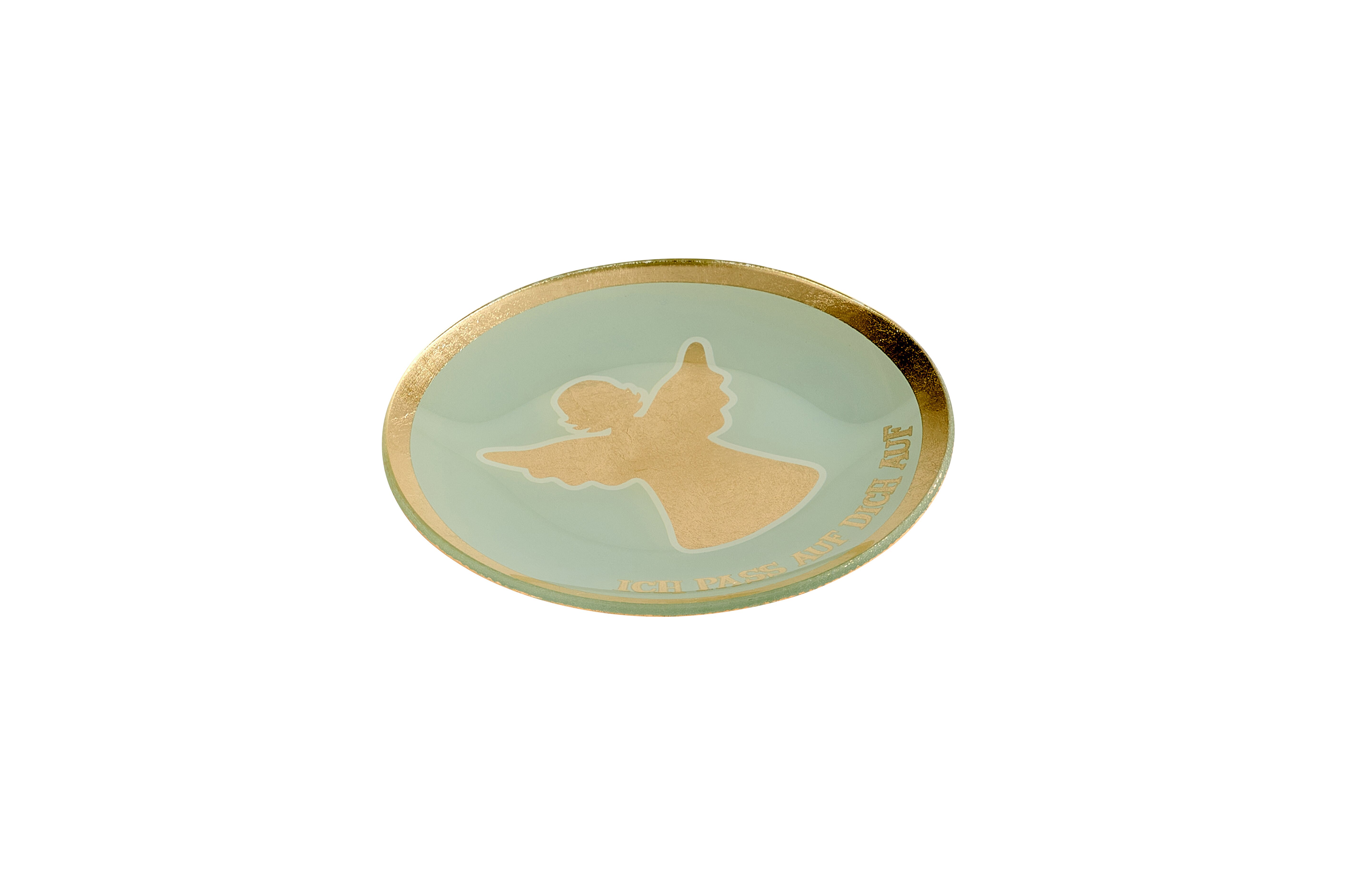Love Plates, Glasteller M, Engel, rund,  weiß