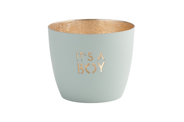 Madras, votive, M, motive: It's a boy, pastel blue/gold