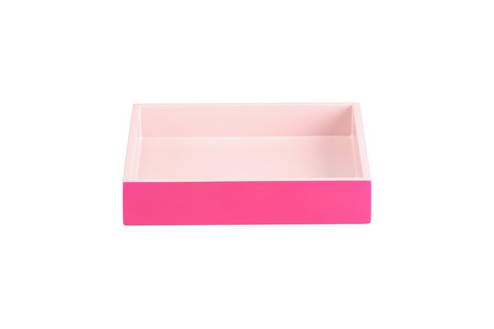 Spa, Tablett, S, quadratisch (19x19x3,5cm),2 farbig, shiny pink/matt rosa