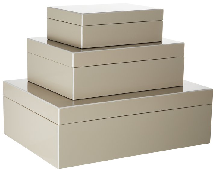 Tang, Deko-Box, 3er Set, sandstone