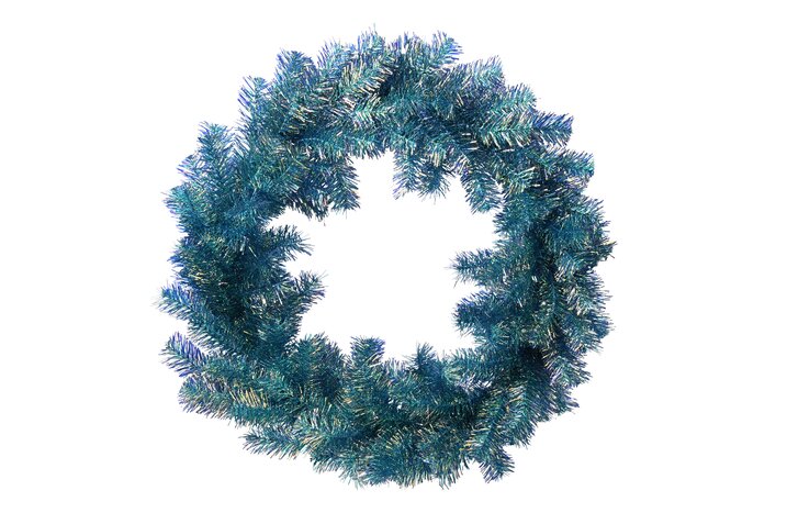 Tinsel, Kranz, D60cm, blau