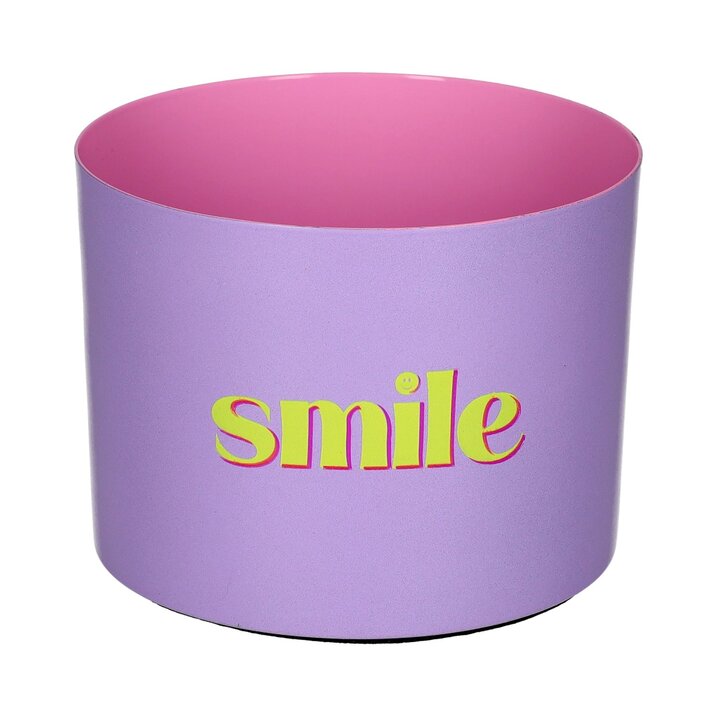Goa, Windlicht, Motiv: Smile, lila/rosa
