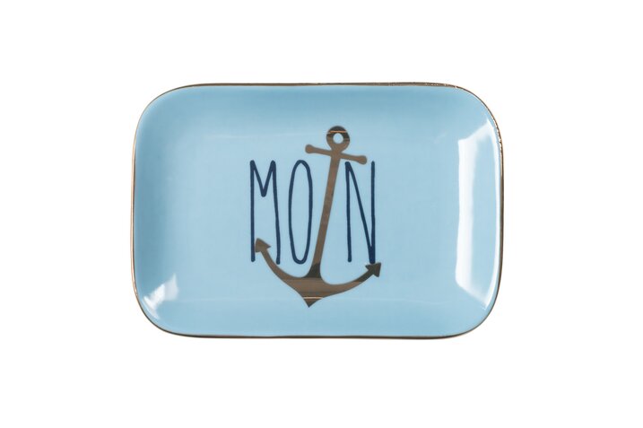 Love Plates, deco plate M, porcelain, Moin, blue