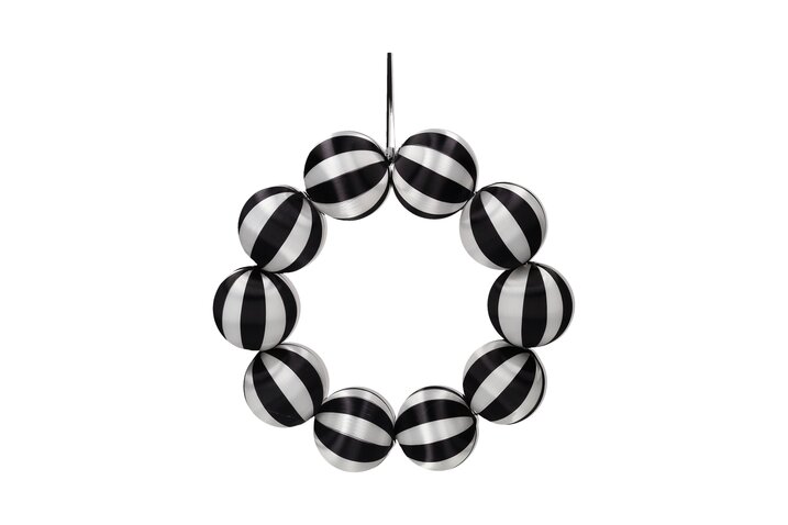 Chinois, Kugelkranz, gestreift, schwarz/weiß