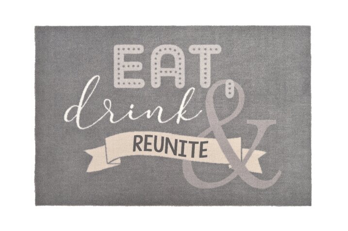 Unlock, Washables, Eat Drink & Reunite, 50x75cm, grau