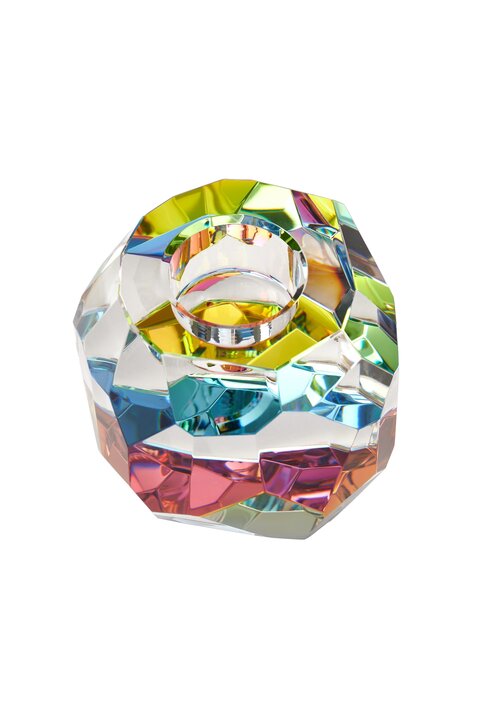 Dioptrics, Kristallglas-Teelichthalter, Regenbogen, transparent