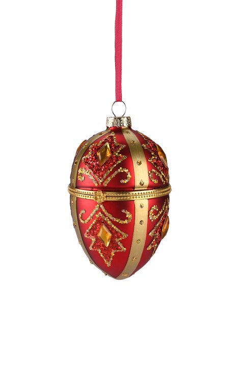 Hänger Ei, rot/gold