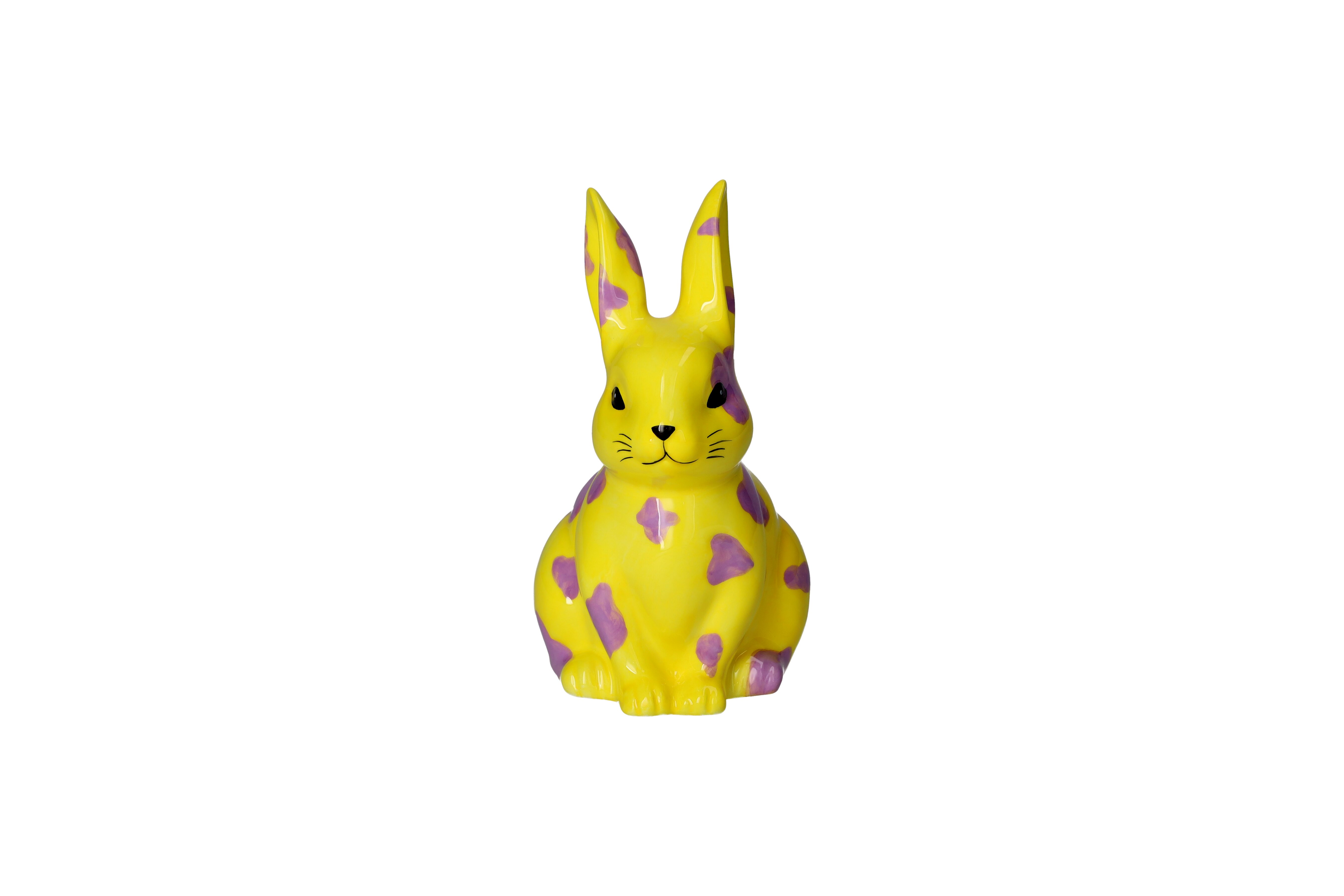Mignon, Deko Hase Leo, S, gelb/lila