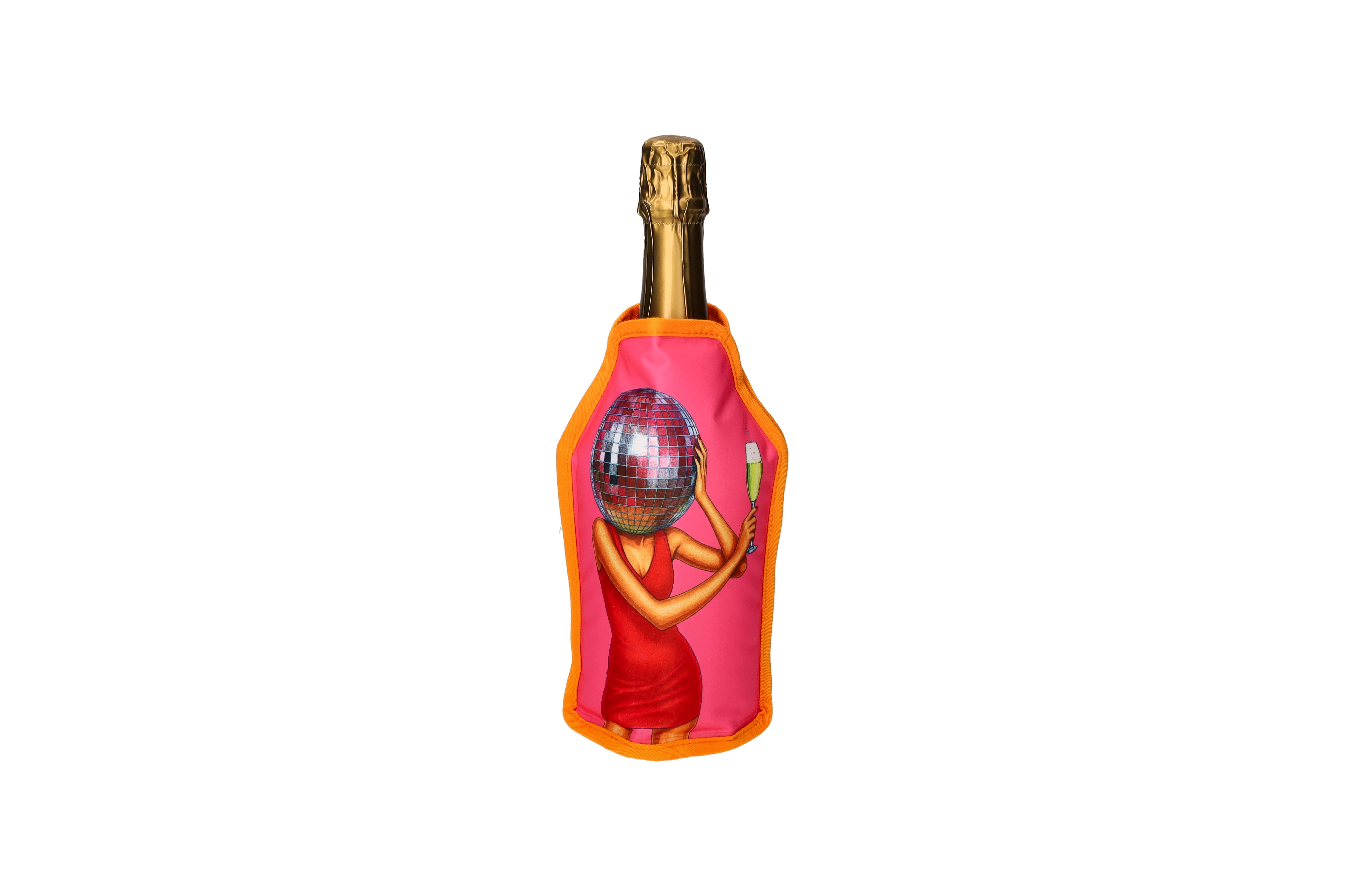 Froid, Kühlmanschette, Motiv: Discokugel, neon pink