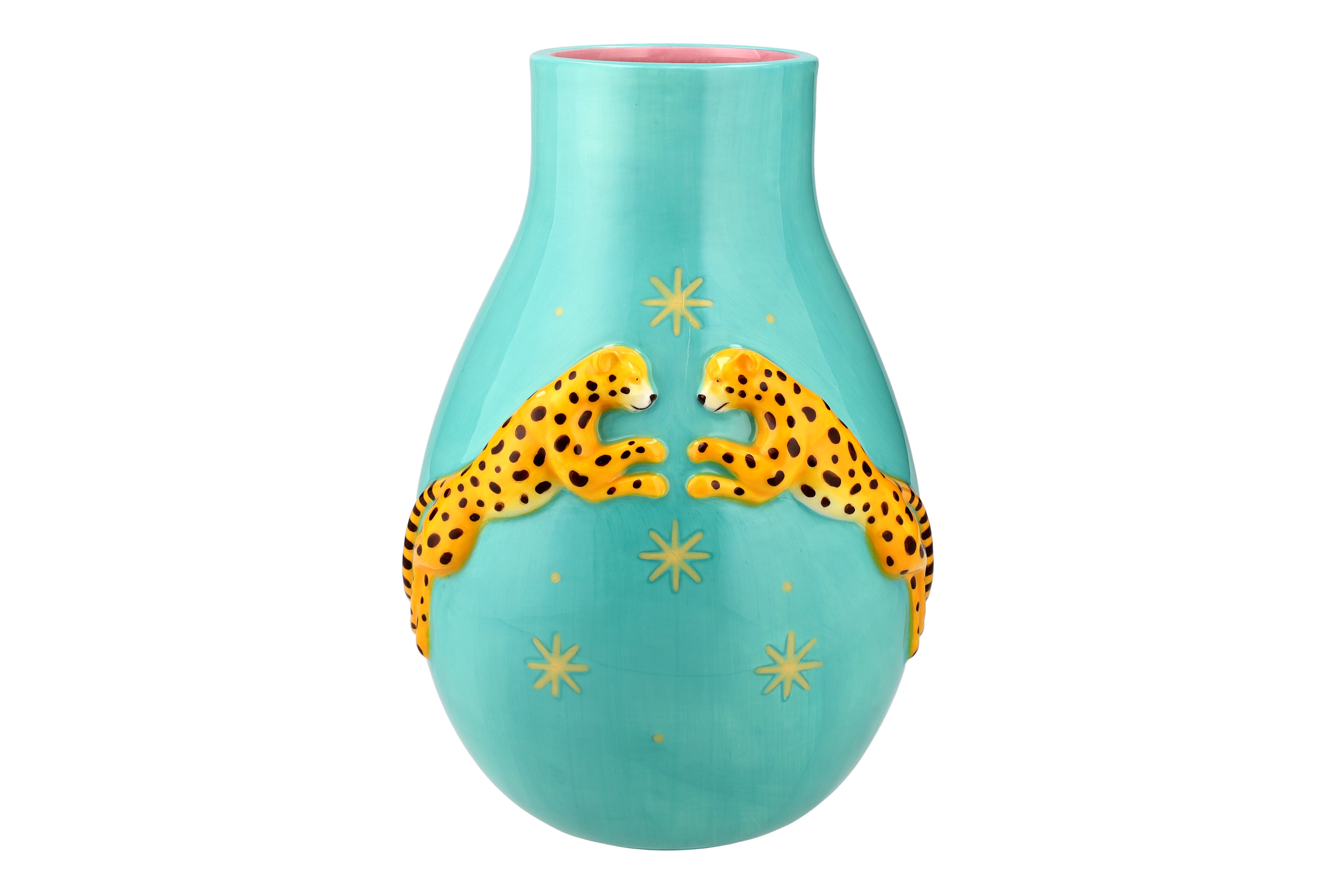 Artisan, Vase, Leoparden,L, türkis