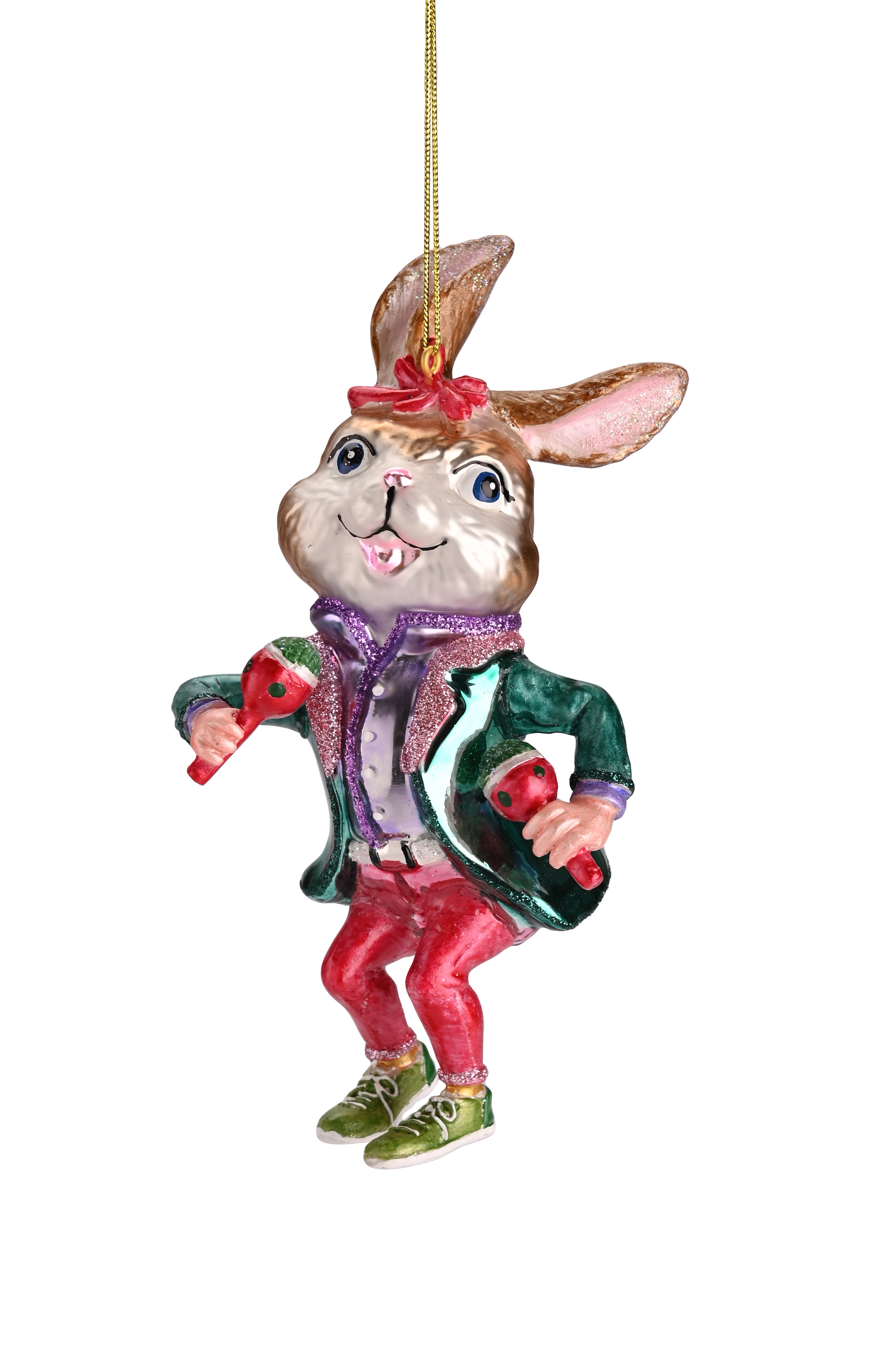 Hänger Hase mit Rasseln, mehrfarbig