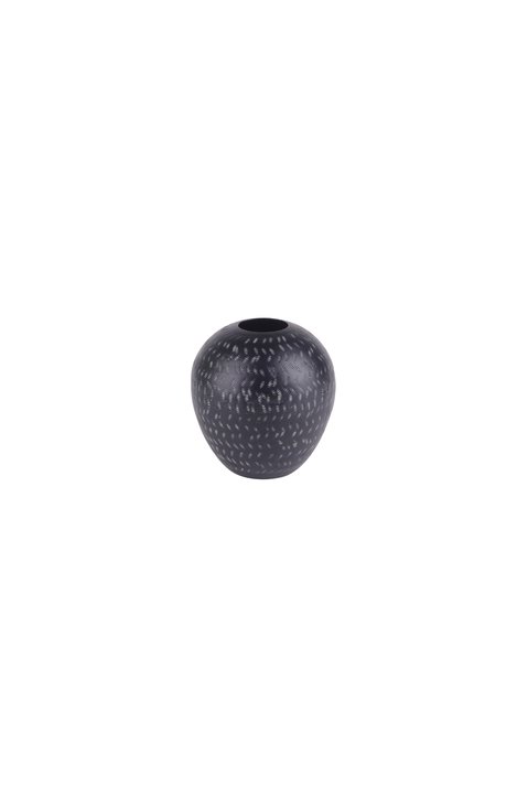 Epoca, Metallvase, ohne Hals, schwarz