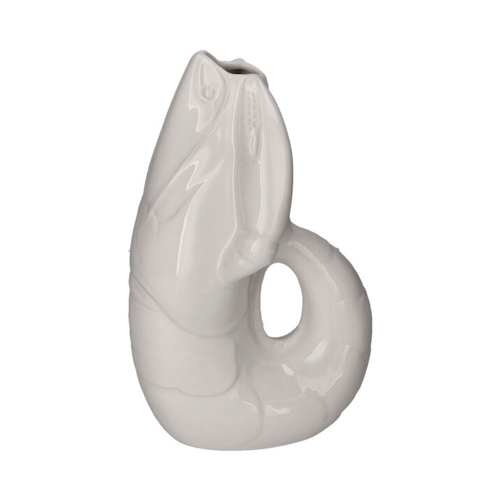 Madame Crevette, Lobster, vase, L, white