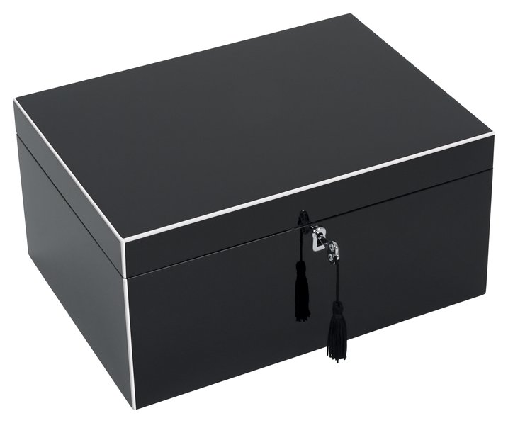 Tang, Schmuckbox, L mit Schloss, schwarz