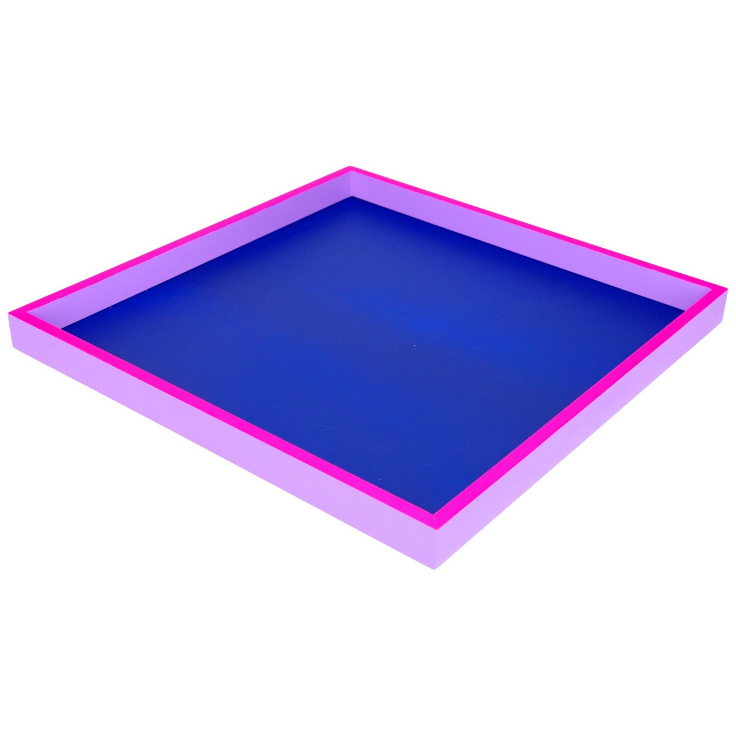 Neo, Tablett, quadratisch (32x2,5x32cm), 3 farbig, dunkelblau/neon lila/lila