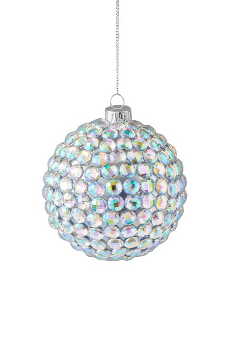 Seoul,Weihnachtskugel, 8cm, Strasssteine, transparent