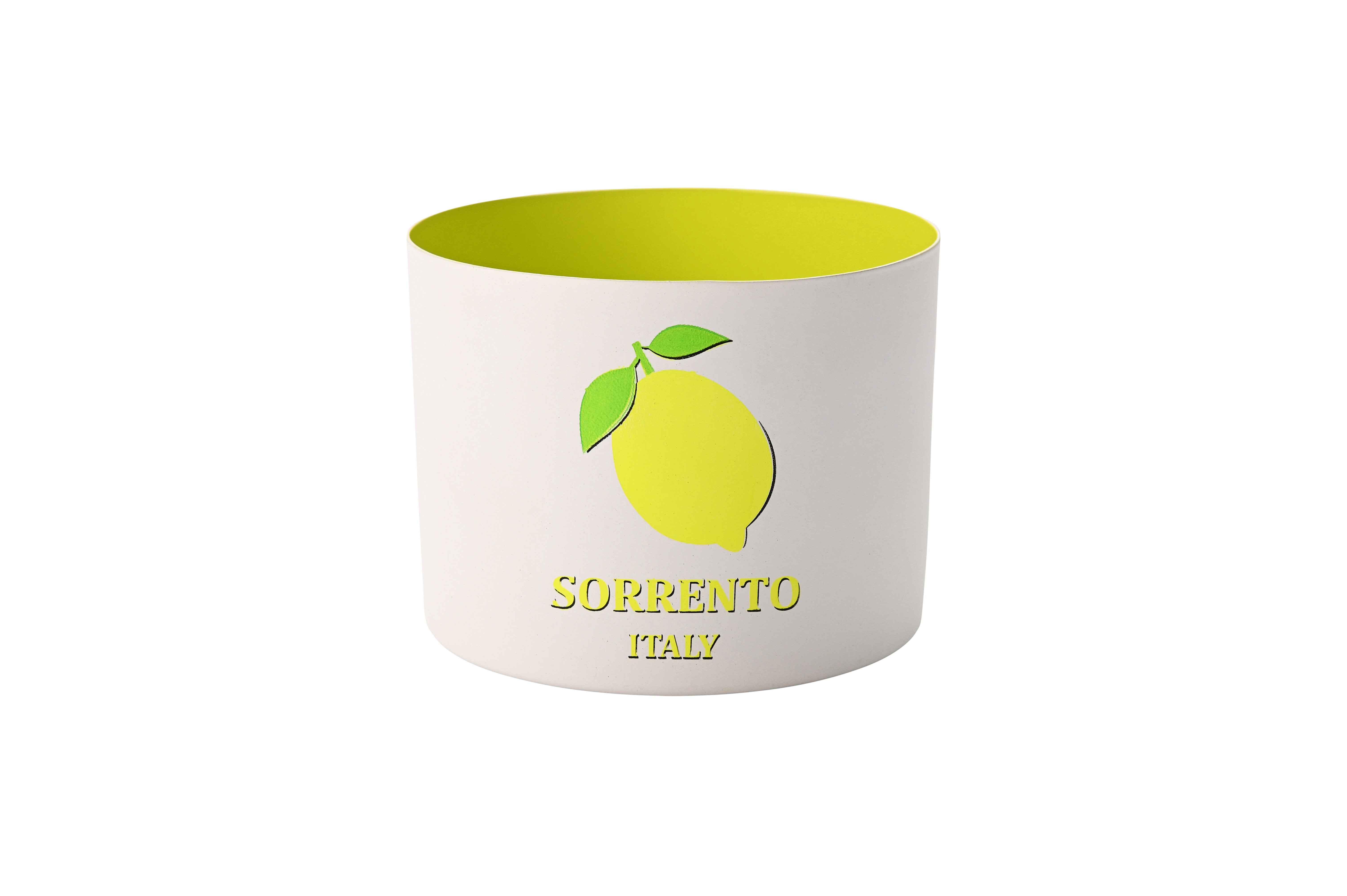 Goa, Windlicht, Motiv: Sorrento Italy, weiß/lemon
