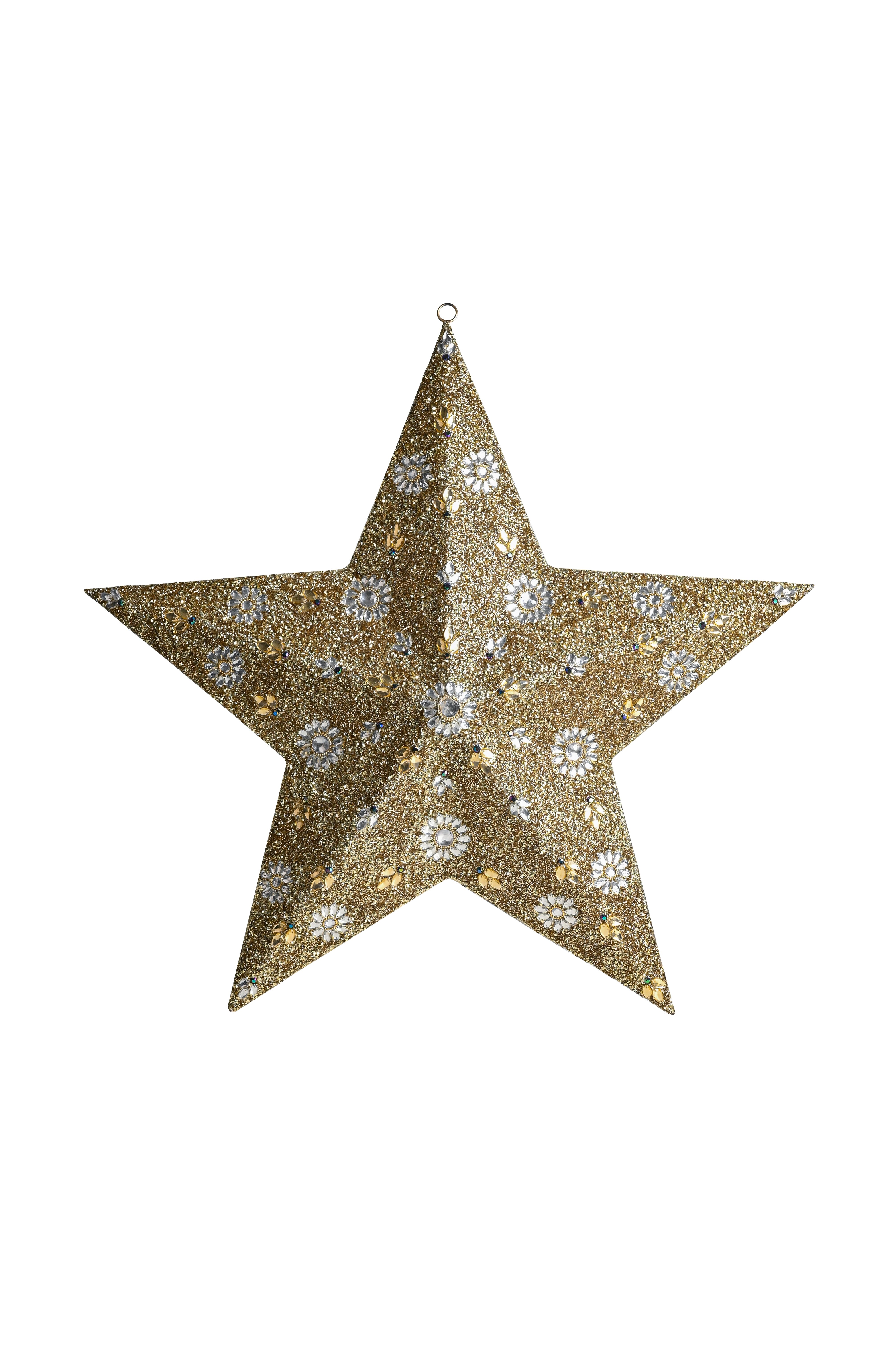 Opium, hanger, star, XL, stones, sequins, gold