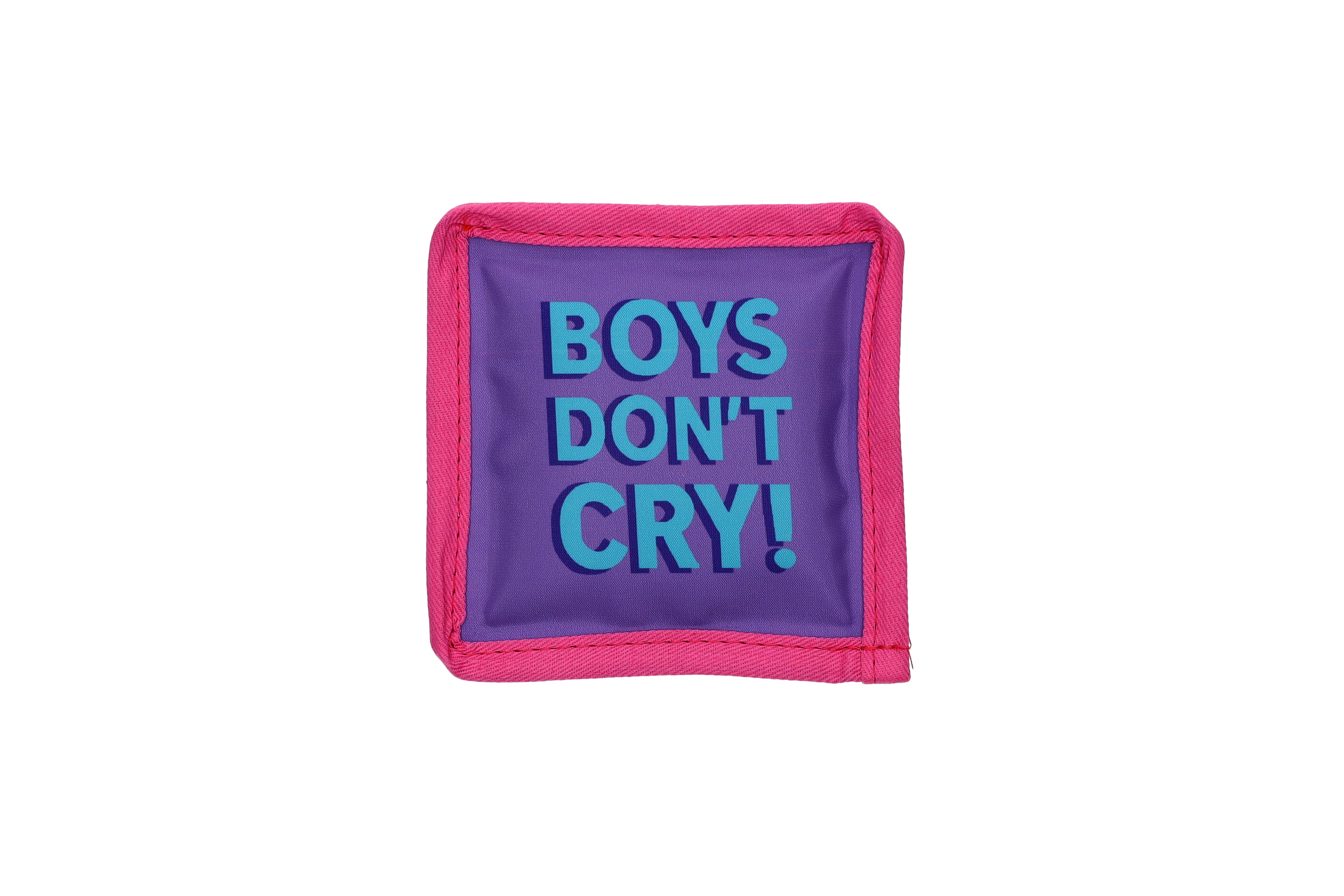 Petit Froid, Erfrischungskissen S, Motiv:Who run the word/Boys don´t cry, helles Magenta/lila