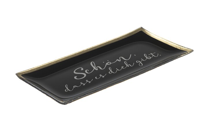 Love Plates, Glasteller, L, Schön, dass es dich gibt, schwarz
