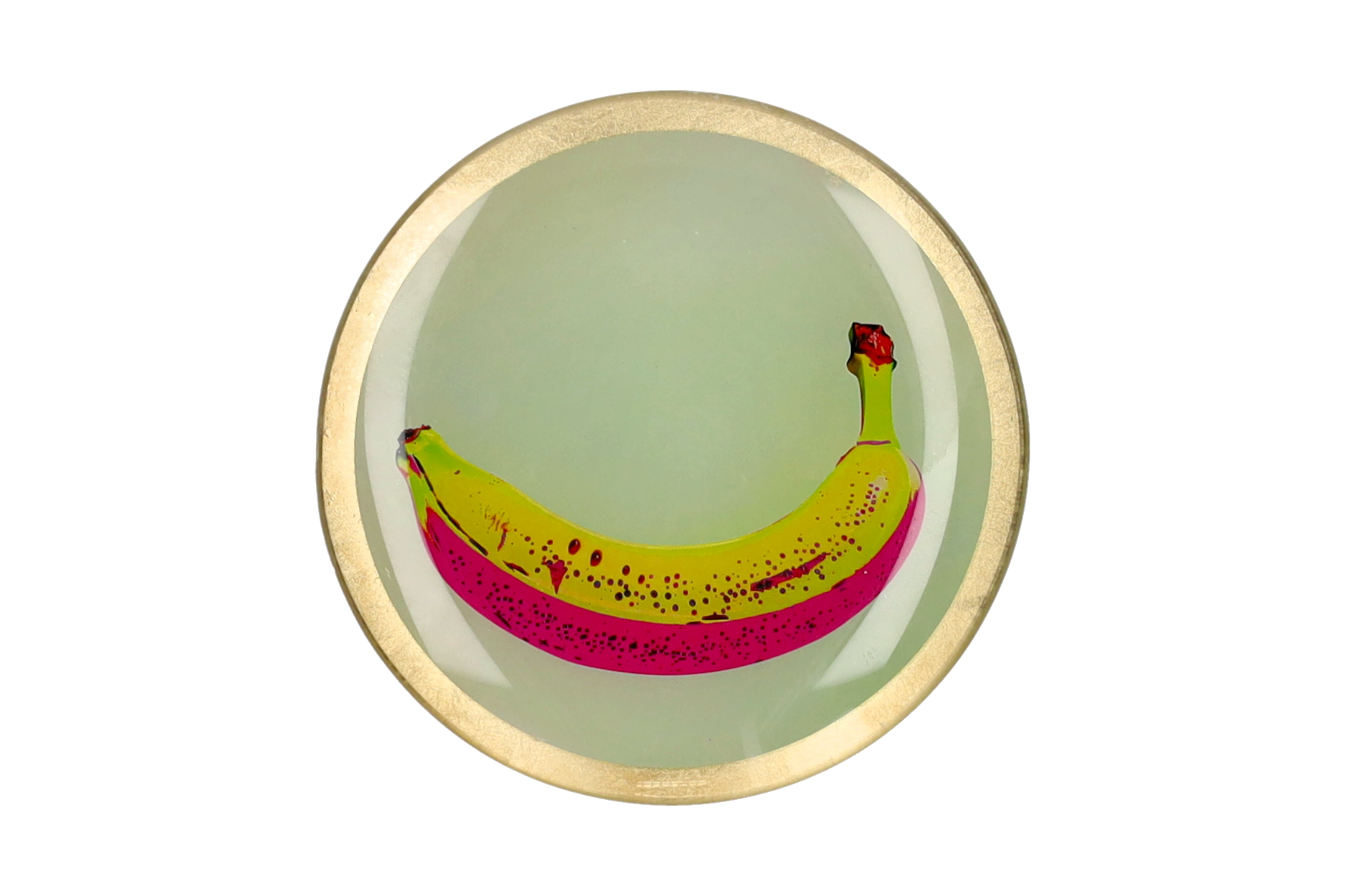 Love Plates, Glasteller M, Motiv: Banane, rund, gelb