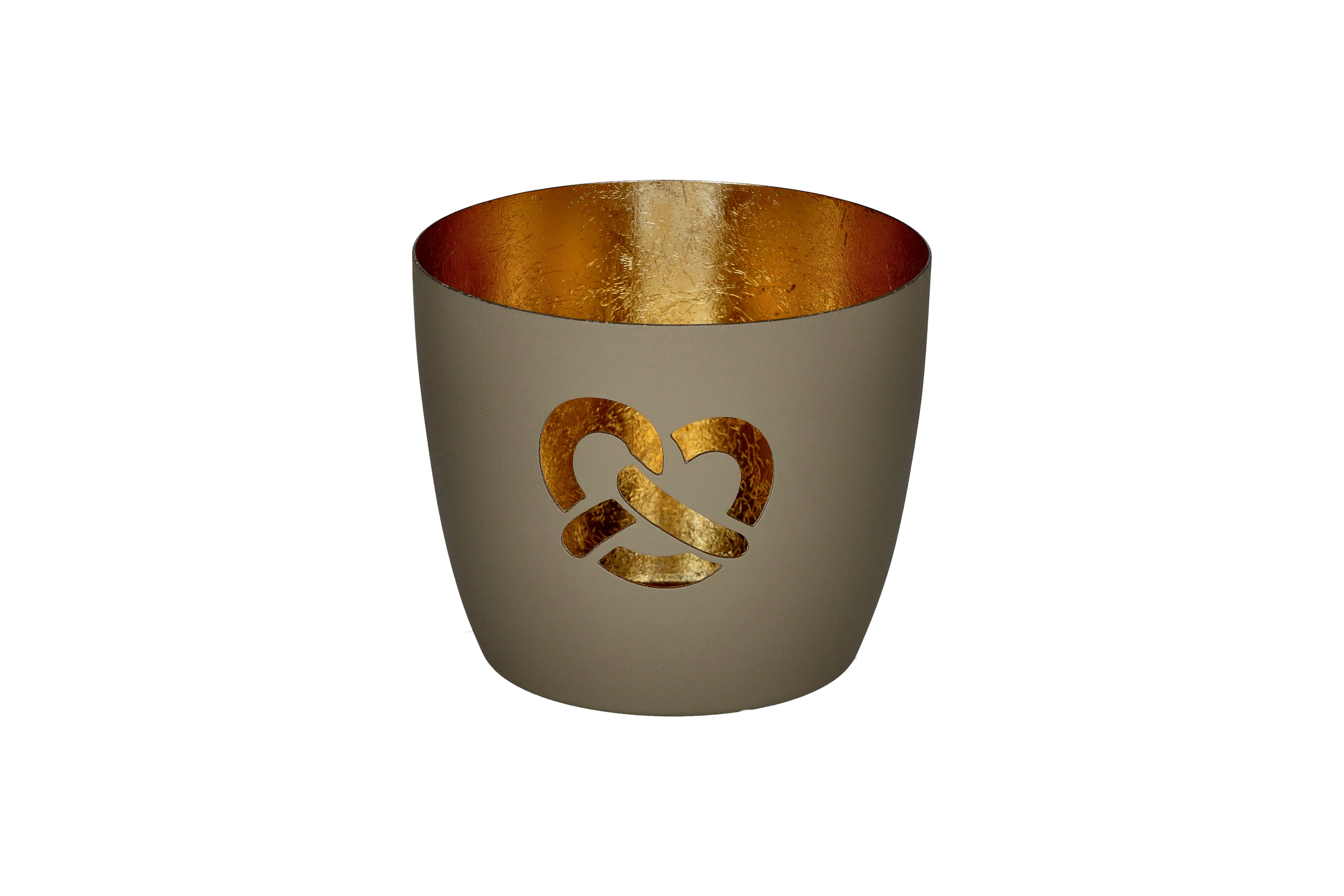 Madras, Windlicht, M, Motiv: Brezel, sandstone/ gold