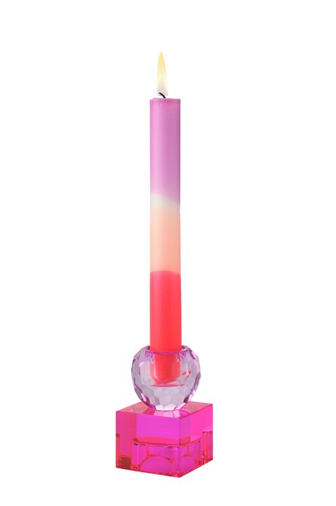 Sari, Kristallglas, Kerzenhalter/Teelichthalter, Kugel/Cube, helllila/pink, gs