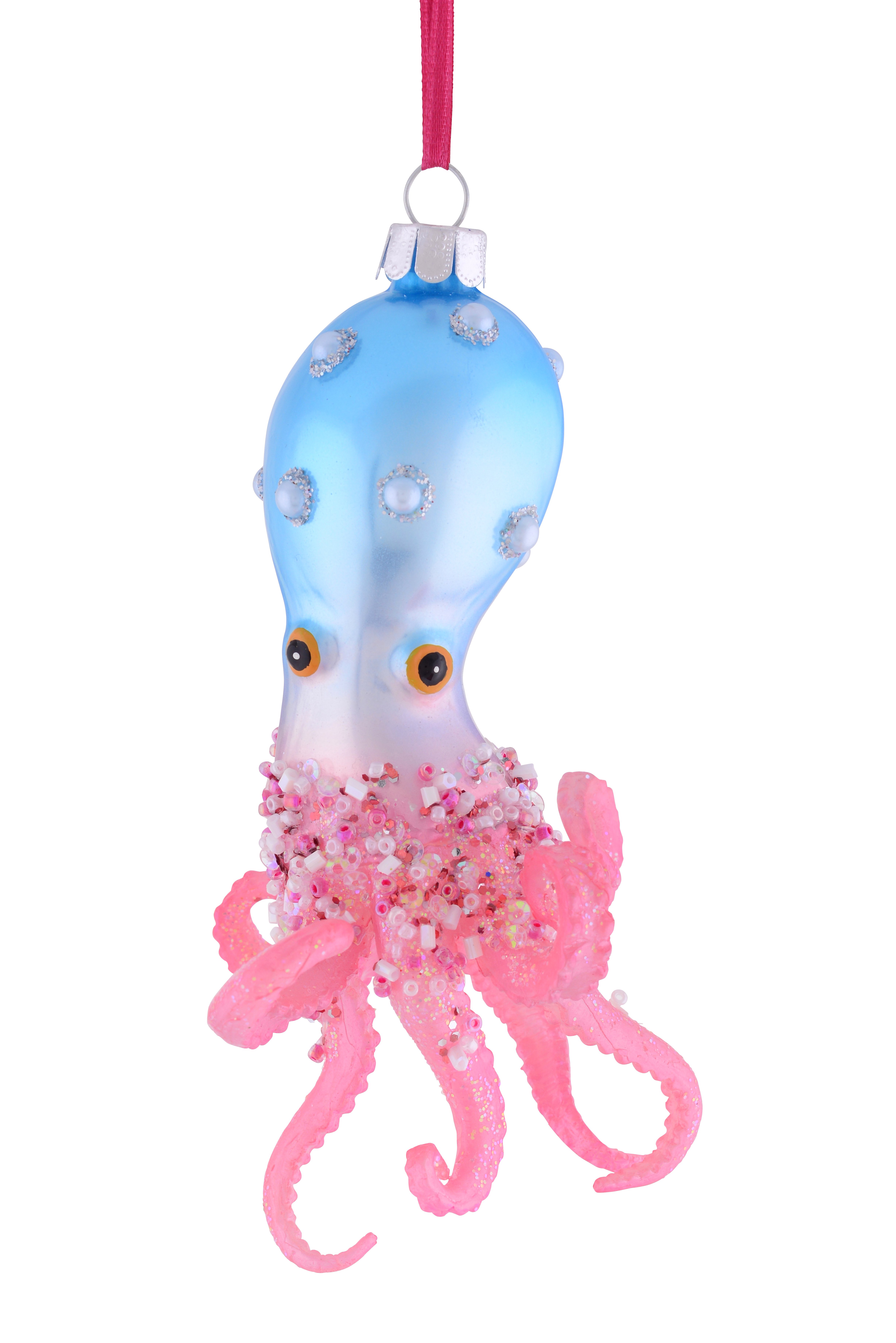 Hänger Oktopus, blau/pink