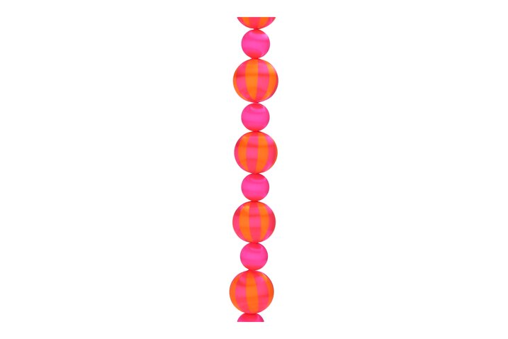 Chinois, Girlande, uni/gestreift, pink/orange