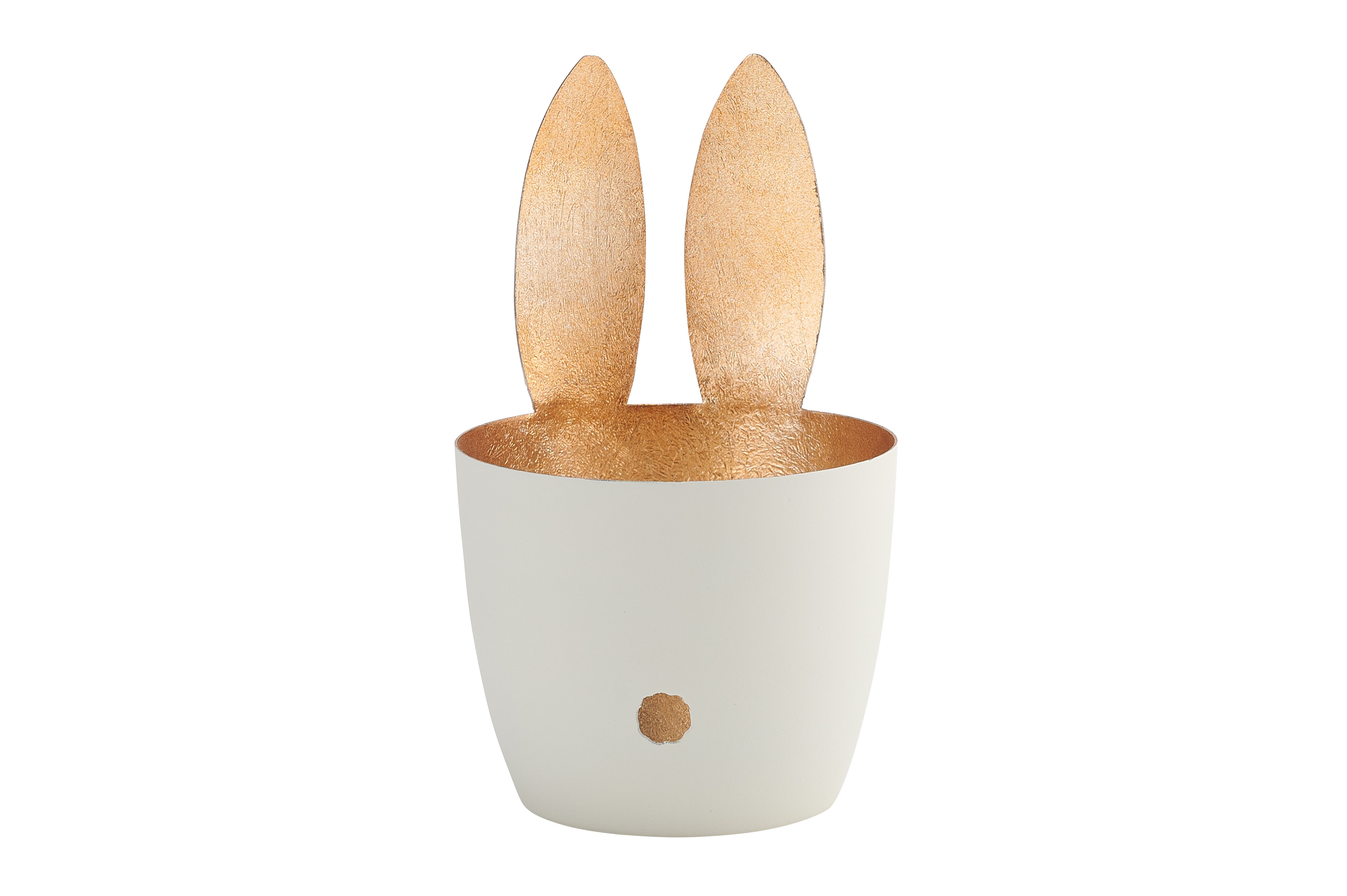 Madras, votive, M, motive: bunny w. bend ear, pastel pink/gold