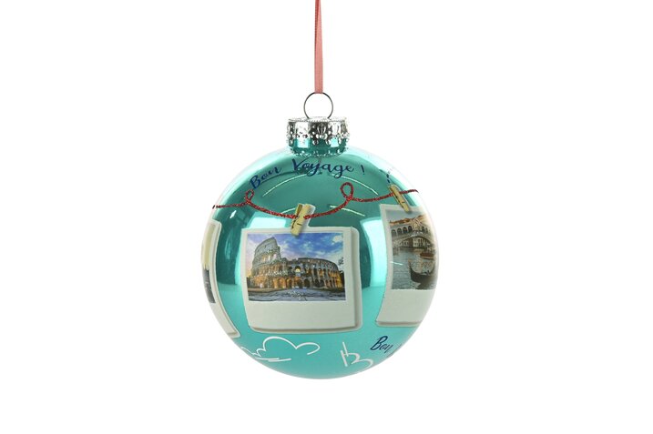 hanger ball w. pictures of sights, blue