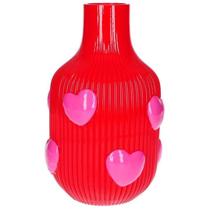 L´amour, Vase, H(25cm), Herzen, rot, gs