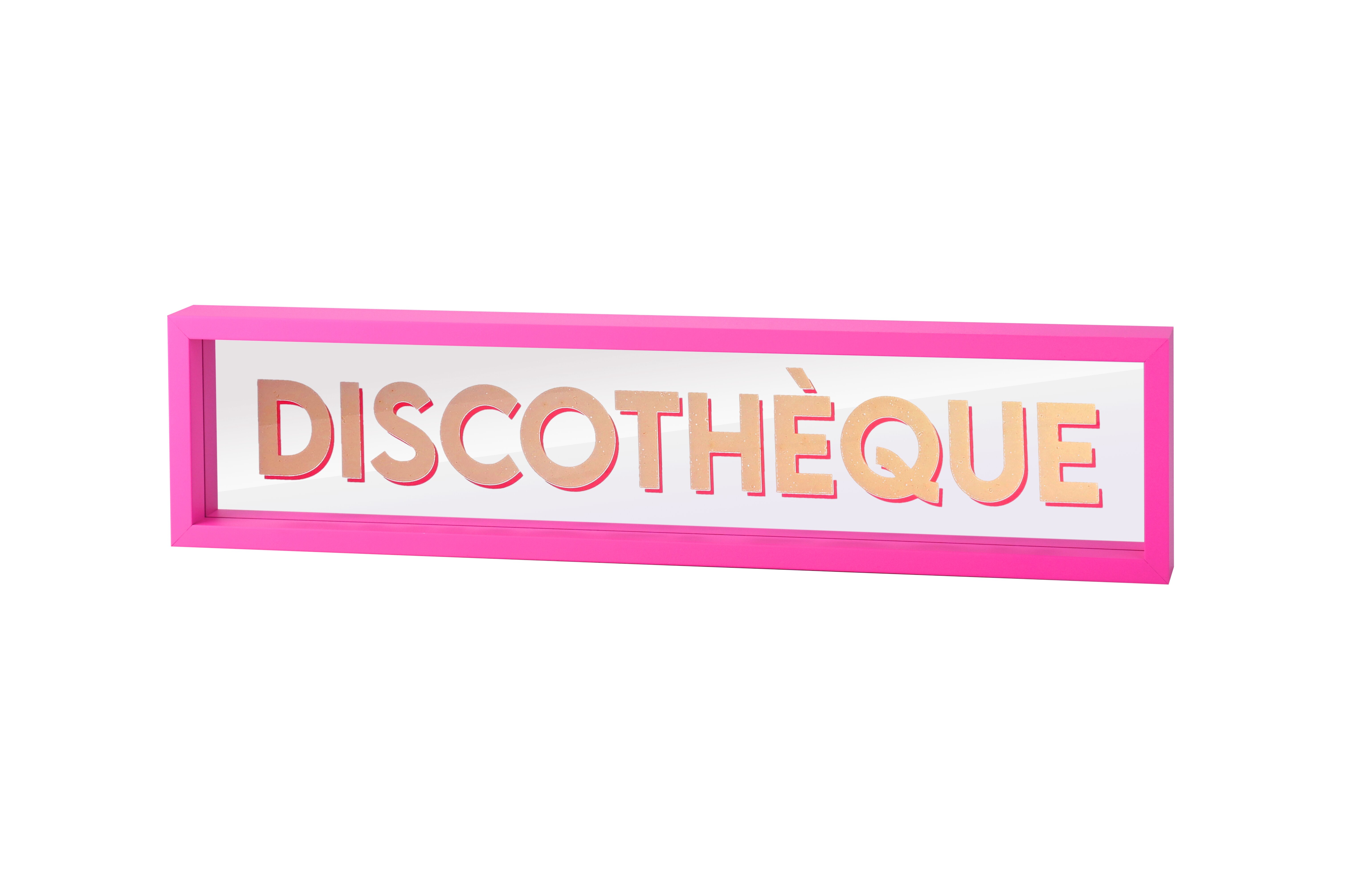 Love Frames, glass picture, motive: Discothéque, neon pink